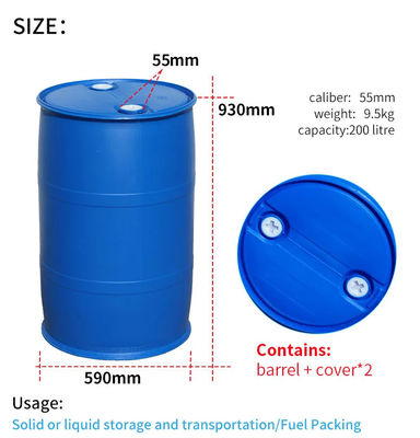 Le HDPE baril bleu de tambour de 55 gallons a adapté 200 litres aux besoins du client ISO9001