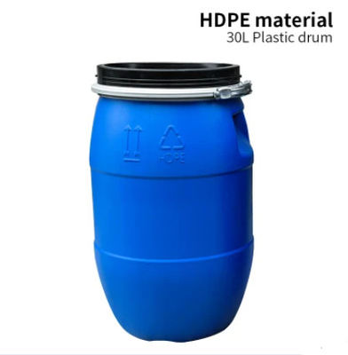Rond en plastique bleu lourd chimique de tambour du récipient en plastique de HDPE 30L