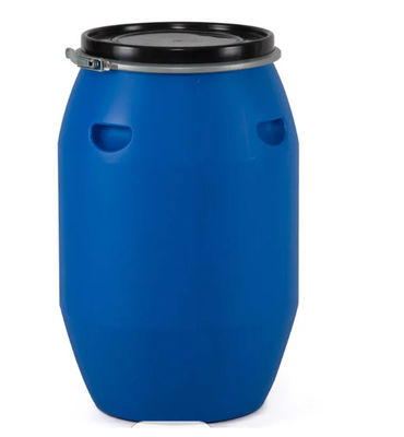 Tambour en plastique 125L de tête ouverte réutilisé par bleu autour de l'emballage chimique