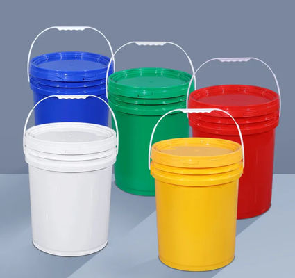 Transfert de chaleur imprimant les seaux en plastique clairs ronds de pp avec l'OEM des couvercles 20L