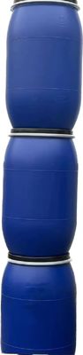 Baril en plastique bleu de 200L avec poignée et boucle en acier pour le stockage de produits chimiques