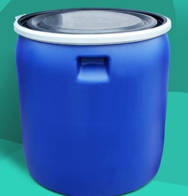 150L Cercle en fer bleu à moitié ouvert tambour rond tambour d'emballage chimique en plastique